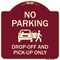 Signmission Designer Series-No Parking Drop-off And Pick-up Only With Graphic, 18" x 18", BU-1818-9952 A-DES-BU-1818-9952 - alternate 1